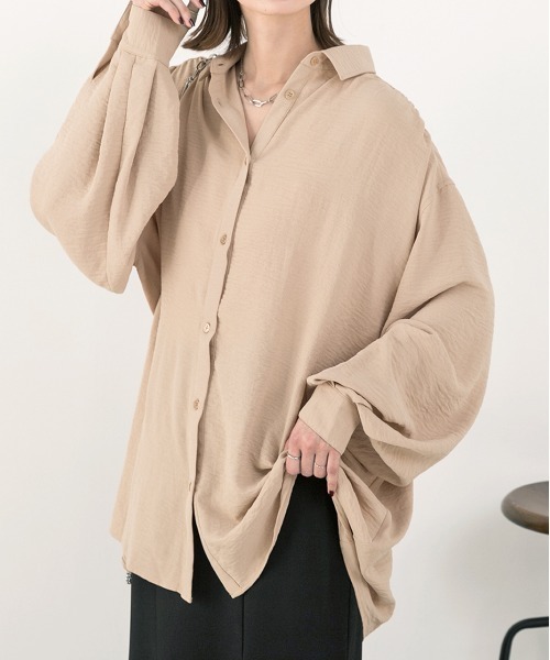 ad thie（アドティエ） ブラウス シャツ シャリ布帛 ビッグシャツ 