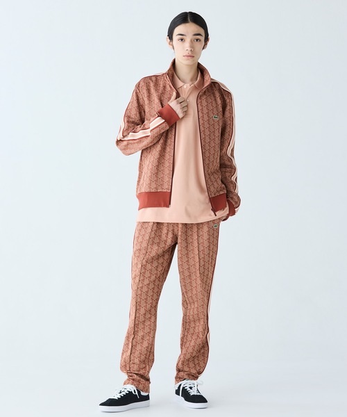 LACOSTE ジャージ セットアップ トラックジャケット ジャガード LACOSTE ジャージ モノグラムジャカードトラックジャケット