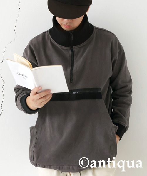 大人気【antipua】ハーフジップトップス antiqua ハーフジップトップス レディース メンズ : ZOZOTOWN