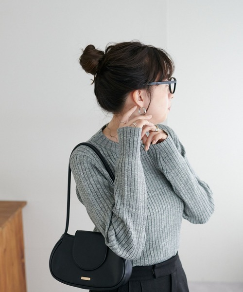 ニット セーター 「WEB限定」メランジリブニット レディース Discoat ニット セーター 「WEB限定」メランジリブニット