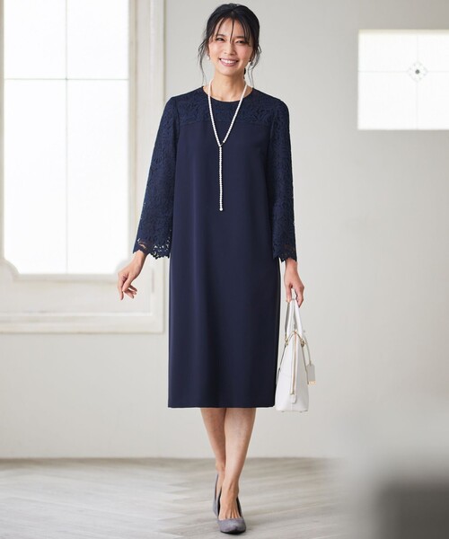 【本日売り切り価額】【新品】ワンピース 23区（ニジュウサンク） ワンピース 「洗える」トリアセダブルジョー