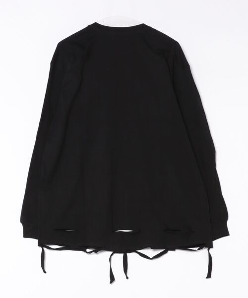 RHUDE ブラック ビンテージ加工ロンT ユーズドロングスリーブ ヴィンテージ加工 ピグメント ロンT