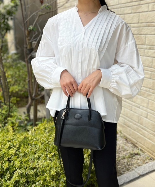 ブラウス シャツ Vネックボリュームスリーブフレアブラウス レディース MODE ROBE ブラウス シャツ Vネックボリュームスリーブフレア