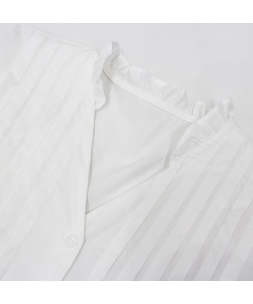 MODE ROBE ブラウス シャツ Vネックボリュームスリーブフレア