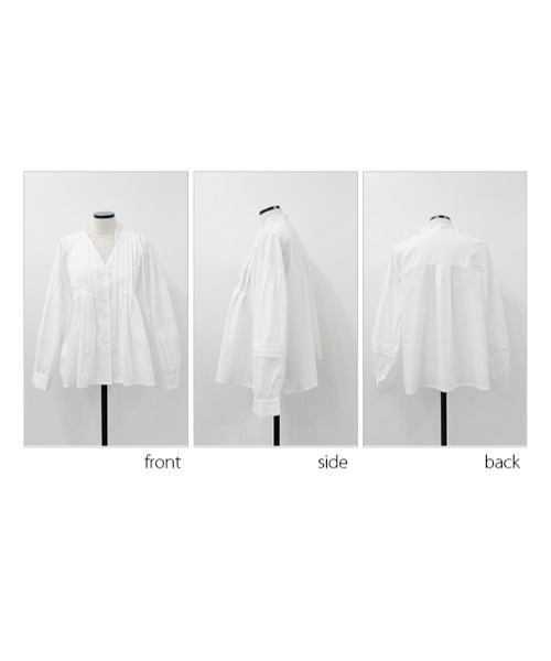 MODE ROBE ブラウス シャツ Vネックボリュームスリーブフレア