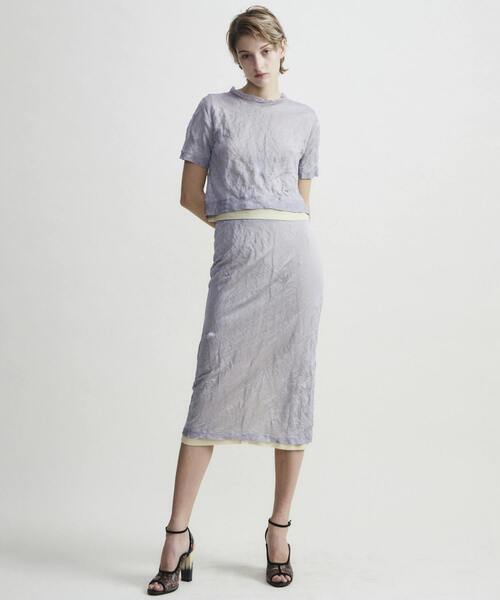 カレンテージ　シースルーストレートスカート martinique スカート 「CURRENTAGE/カレンテージ」Seethrough