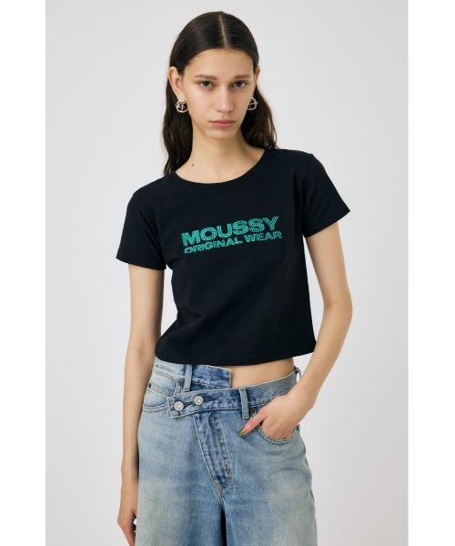 MOUSSY（マウジー） tシャツ RHINESTONE MOUSSY Tシャツ レディース