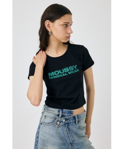 MOUSSY（マウジー） tシャツ RHINESTONE MOUSSY Tシャツ レディース