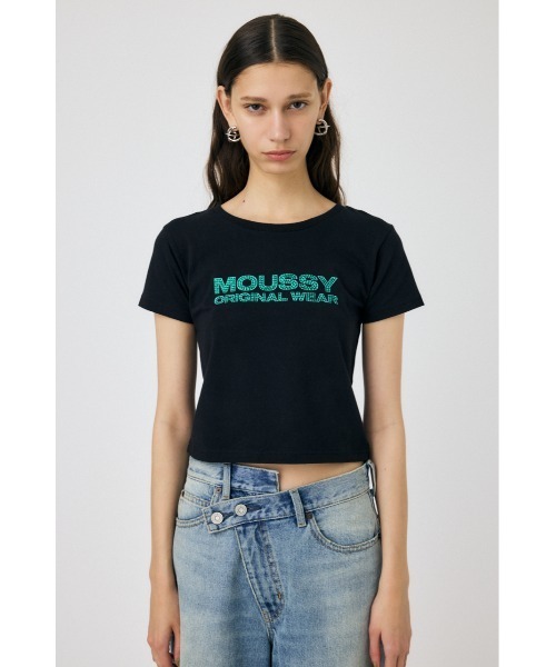 MOUSSY（マウジー） tシャツ RHINESTONE MOUSSY Tシャツ レディース