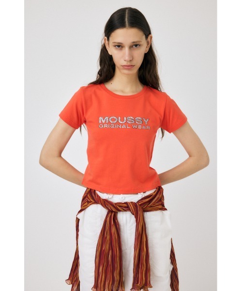MOUSSY（マウジー） tシャツ RHINESTONE MOUSSY Tシャツ レディース
