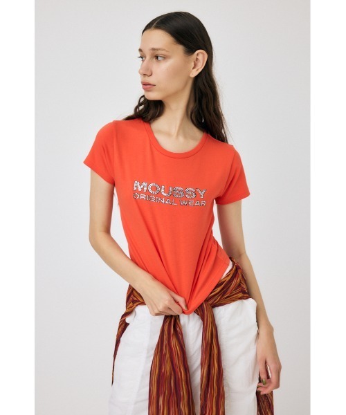 MOUSSY（マウジー） tシャツ RHINESTONE MOUSSY Tシャツ レディース