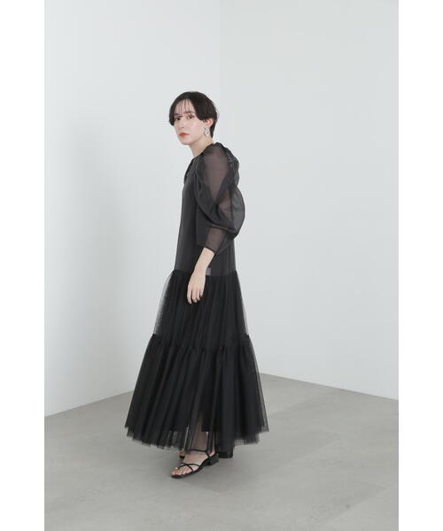 JILL STUART ワンピース チュールオーガンジーレイヤードドレス