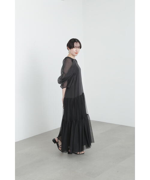JILL STUART ワンピース チュールオーガンジーレイヤードドレス