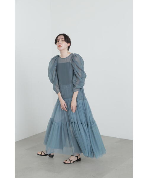 JILL STUART ワンピース チュールオーガンジーレイヤードドレス