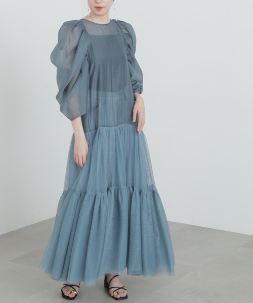 JILL STUART ワンピース チュールオーガンジーレイヤードドレス 