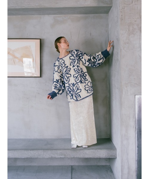 MARTE Sahara リバーシブルジャガードニット アイボリー　2024年 sahara ニット Reversible Jacquard Knit/リバーシブル