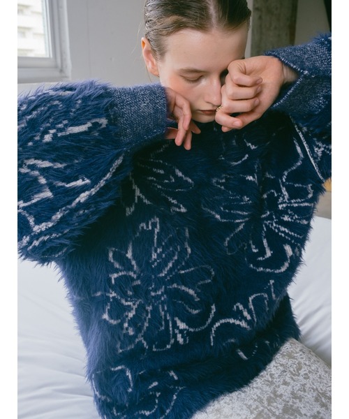MARTE Sahara リバーシブルジャガードニット アイボリー　2024年 sahara ニット Reversible Jacquard Knit/リバーシブル