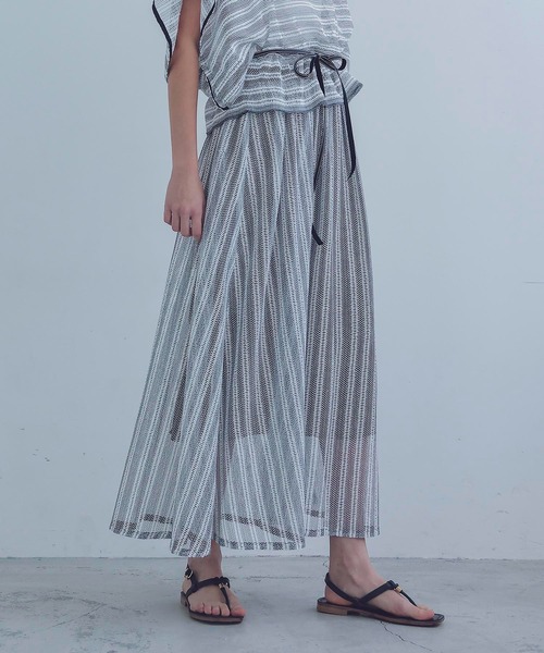 DRESSLAVE（ドレスレイブ） ロング スカート sheer mesh border flare