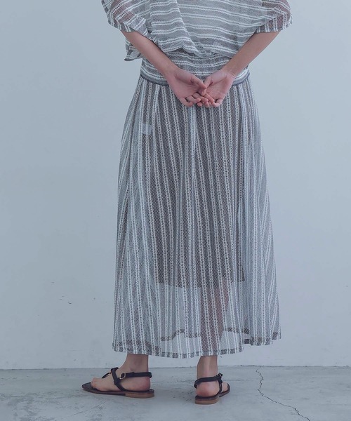 DRESSLAVE（ドレスレイブ） ロング スカート sheer mesh border flare