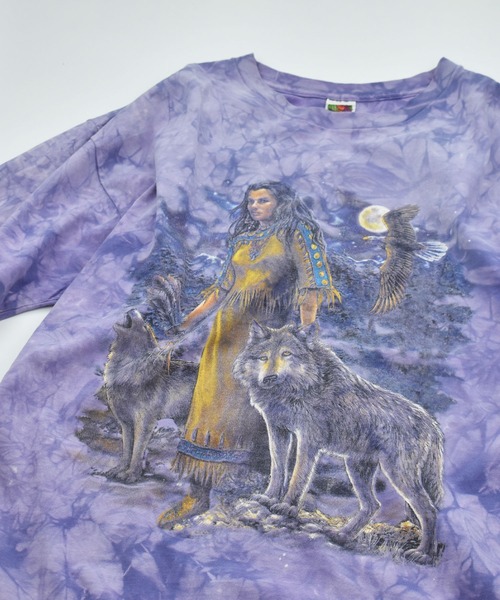90'sビンテージ古着！アメリカ製 ネイティブアメリカン タイダイ Tシャツ 90's ネイティブアメリカングラフィック Tシャツ SIZE M【0521A36