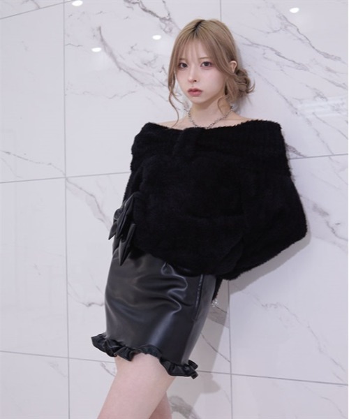 Fickle Bebe スカート フェイクレザーリボンスカート : ZOZOTOWN