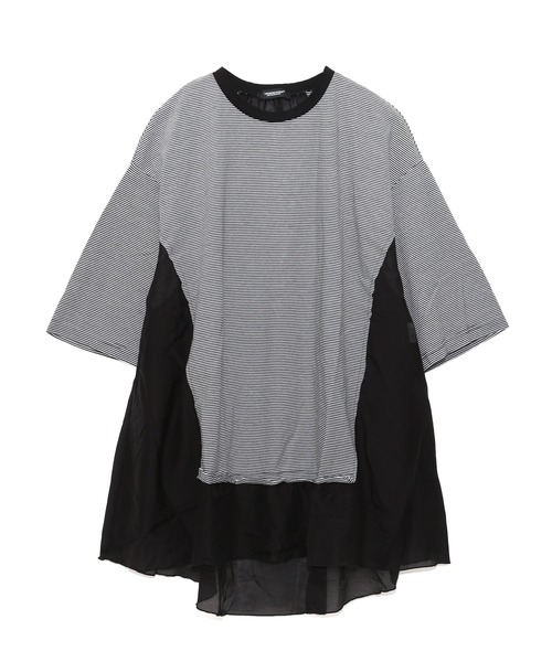 UNDER COVERグレー 半袖 シルクコットンカーディガン