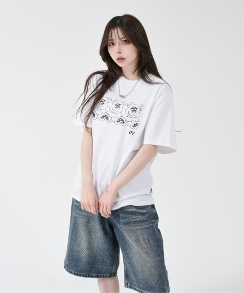 ★OY★DOT DOLLY CROPPED TEE - BLACK★正規品/韓国直送料込 OY/オーワイ』 LOGO DOLLY TEE/ロゴドリー半袖Tシャツ（Tシャツ