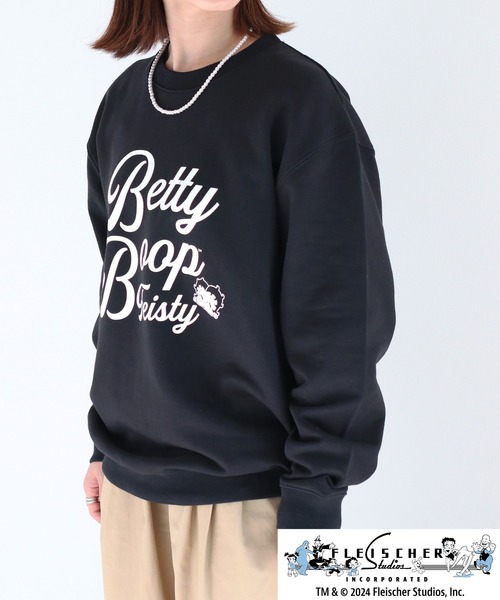 トレーナー スウェット 「Betty Boop(TM) / ベティ ブープ(TM)」裏毛クルーネックスウェット レディース メンズ BETTY BOOP トレーナー スウェット 「Betty Boop(TM) / ベティ