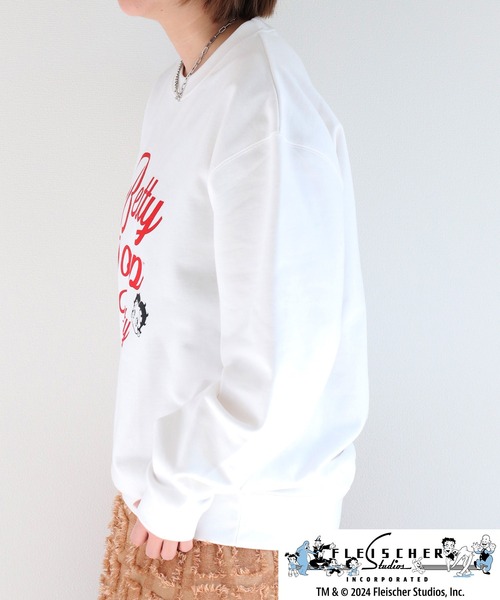 トレーナー スウェット 「Betty Boop(TM) / ベティ ブープ(TM)」裏毛クルーネックスウェット レディース メンズ BETTY BOOP トレーナー スウェット 「Betty Boop(TM) / ベティ