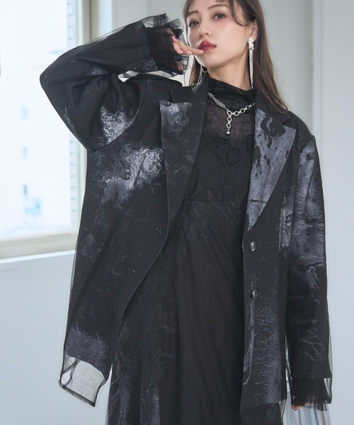 HARE レディース レザージャケット レース HARE ジャケット テーラードジャケット 「Goshow×HARE」ガラ