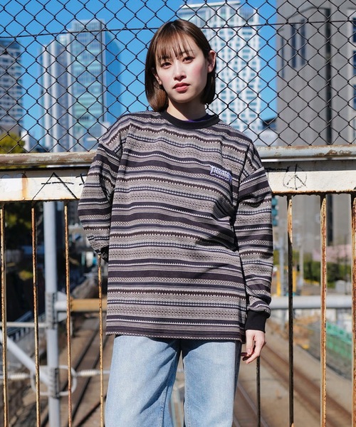 THRASHER（スラッシャー） tシャツ Jacquard Border L/S T-SHIRTS