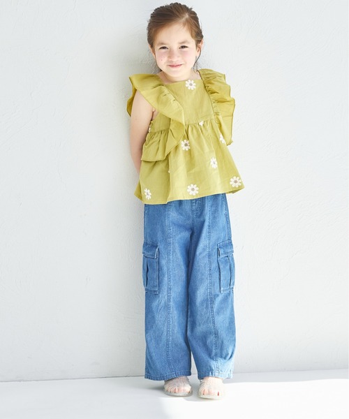 BUNON フリルブラウス　花柄　刺繍 BUNON ブノン： Embroidery Frill Blouse フリルブラウス | Tops