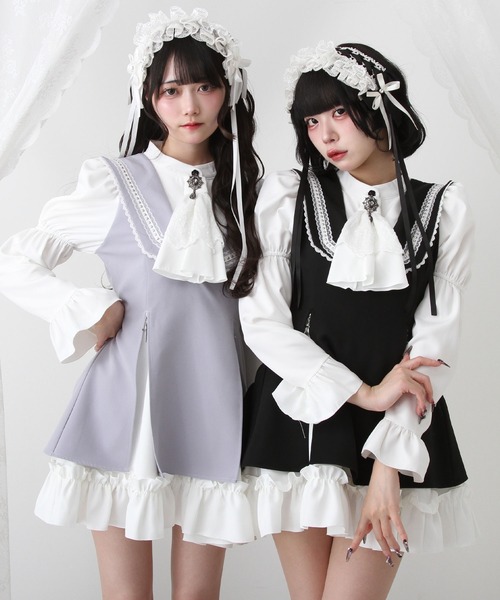 DearMyLove ワンピース 姫袖ビジュースカーフワンピース