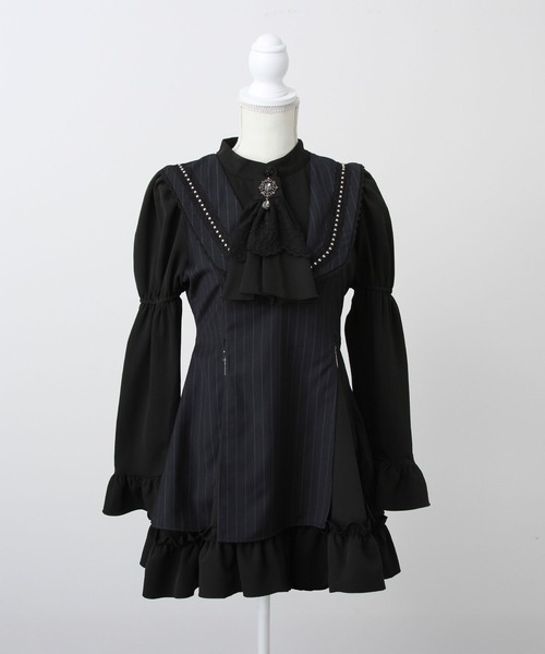 希少 夢展望 姫袖 ワンピース Dear my love 姫系 姫ギャル タグ付 DearMyLove ワンピース 姫袖ビジュースカーフワンピース