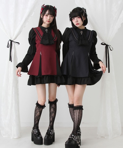 希少 夢展望 姫袖 ワンピース Dear my love 姫系 姫ギャル タグ付 DearMyLove ワンピース 姫袖ビジュースカーフワンピース