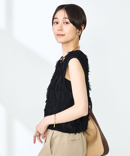 【新品未使用】ノーリーズ　カットフリンジ2WAYベスト NOLLEY'S｜《アンサンブル対応》《手洗い可能》カットフリンジ