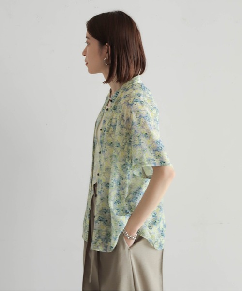 NOMBRE IMPAIR ブラウス シャツ インクジェットフラワー