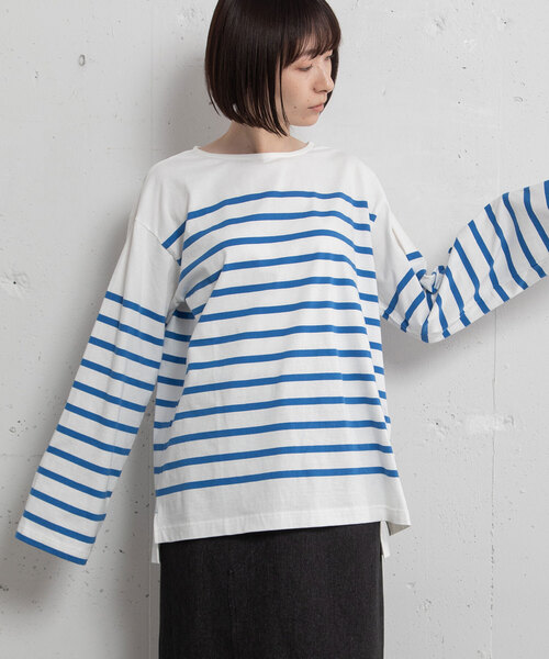 POU DOU DOU（プードゥドゥ） tシャツ パネルボーダーバスクシャツ 