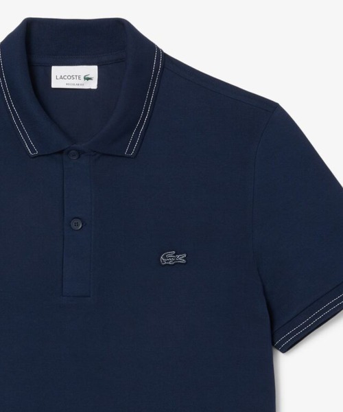ラコステ 配色ステッチポロシャツ PH1498-99 ネイビー サイズ3 新品 LACOSTE ポロシャツ 配色ステッチポロシャツ メンズ レディース