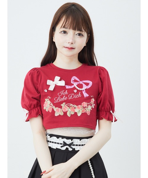 Ank Rouge（アンクルージュ） tシャツ STRAWBERRYぐるぐるTOPS