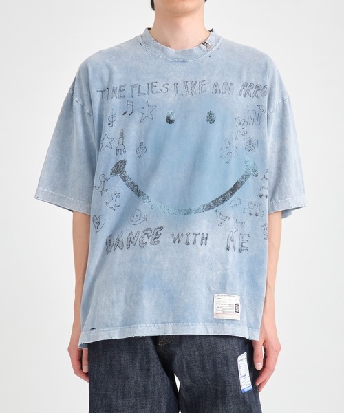 すぐ届く! [メゾンミハラヤスヒロ] ブリーチドスマイリーTシャツ MIHARAYASUHIRO tシャツ 「Maison MIHARA YASUHIRO/ メゾン
