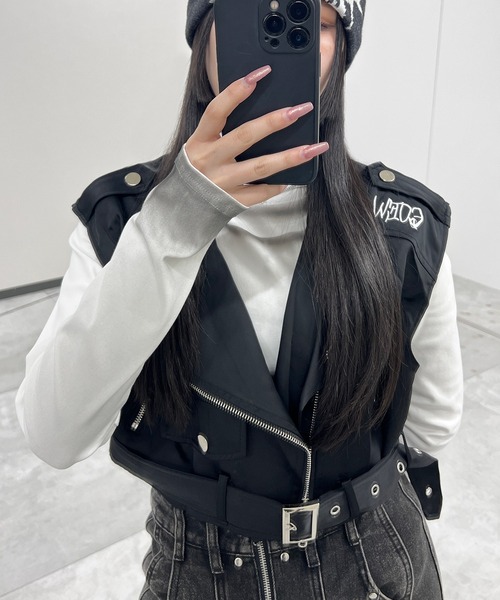 レザージャケット ライダース パンクライダースベスト レディース