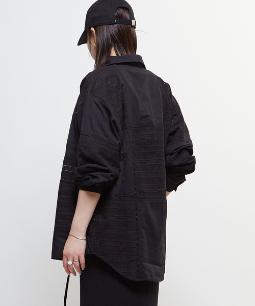 ブラウス シャツ LACE CAMBRIC PATCHWORK SHIRT レディース メンズ CONVERSE TOKYO ブラウス シャツ LACE CAMBRIC PATCHWORK SHIRT