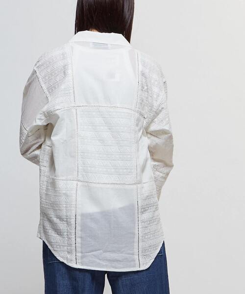 ブラウス シャツ LACE CAMBRIC PATCHWORK SHIRT レディース メンズ CONVERSE TOKYO ブラウス シャツ LACE CAMBRIC PATCHWORK SHIRT