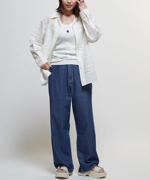 CONVERSE TOKYO ブラウス シャツ LACE CAMBRIC PATCHWORK SHIRT
