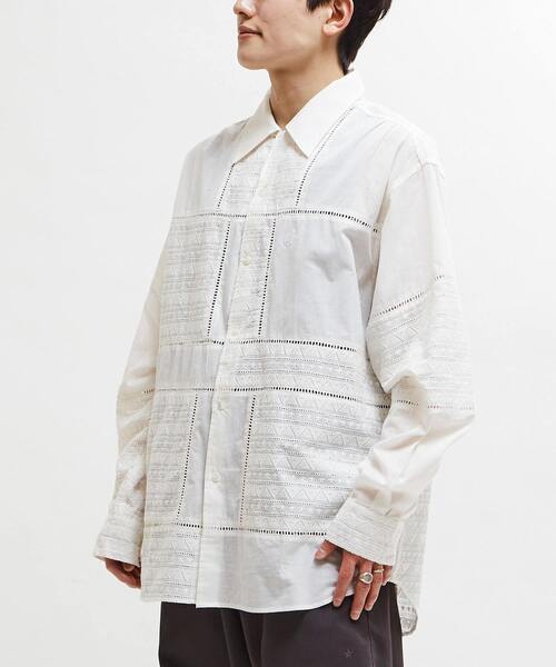 ブラウス シャツ LACE CAMBRIC PATCHWORK SHIRT レディース メンズ CONVERSE TOKYO ブラウス シャツ LACE CAMBRIC PATCHWORK SHIRT