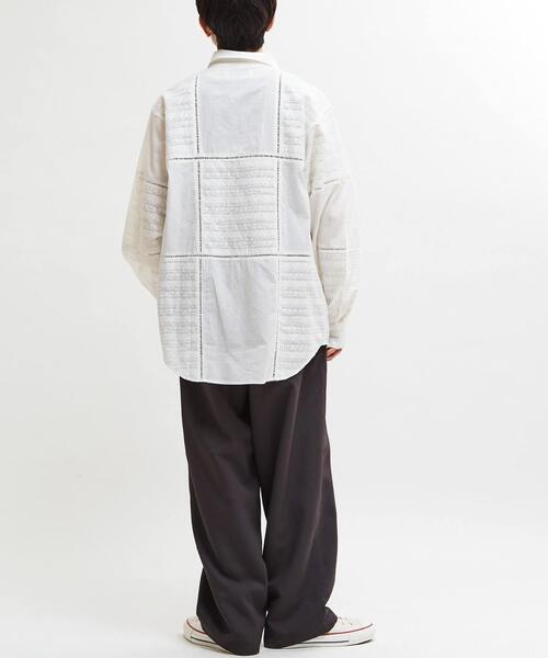 ブラウス シャツ LACE CAMBRIC PATCHWORK SHIRT レディース メンズ CONVERSE TOKYO ブラウス シャツ LACE CAMBRIC PATCHWORK SHIRT