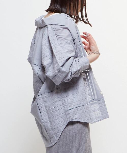 ブラウス シャツ LACE CAMBRIC PATCHWORK SHIRT レディース メンズ CONVERSE TOKYO ブラウス シャツ LACE CAMBRIC PATCHWORK SHIRT