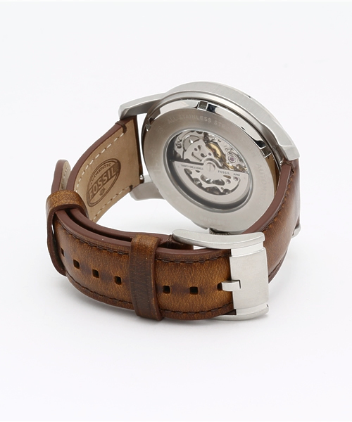 FOSSIL 腕時計 ME3099 FOSSIL Watch Grant Automatic Beige Skeleton Dial Men's Watch