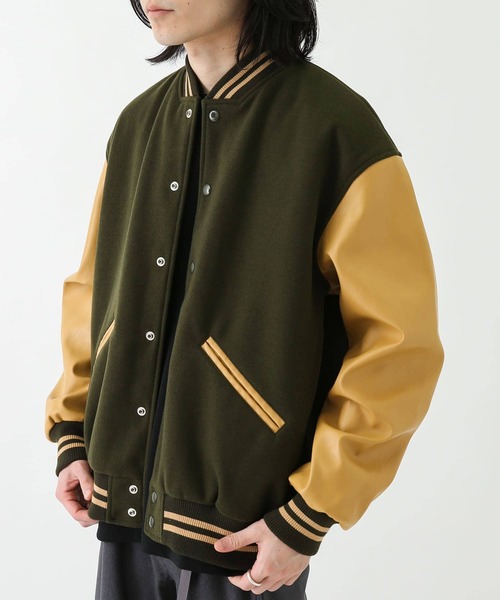 「BUTWIN」 スタジャン MEDIUM ブラック メンズ_画像7